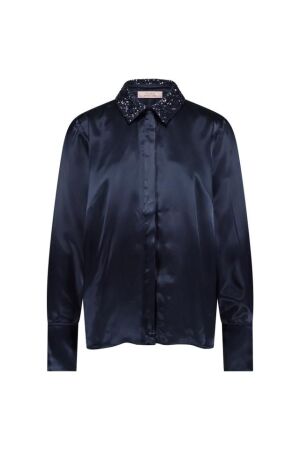 Studio Anneloes Studio Anneloes birdie satin blouse 12355 Blouse 6900 dark blue