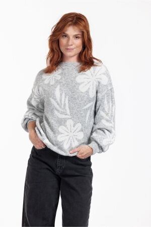 Studio Anneloes Studio Anneloes solene sparkle flower pullover 12406 Trui 9300 silver grey