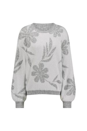 Studio Anneloes Studio Anneloes solene sparkle flower pullover 12406 Trui 9300 silver grey
