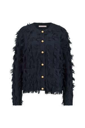 Studio Anneloes Studio Anneloes anka fringe cardigan 12408 Vest 6900 dark blue