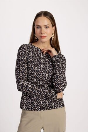 Studio Anneloes Studio Anneloes joa mono shirt 12296 Blouse 2290 latte/black