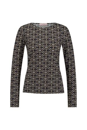 Studio Anneloes Studio Anneloes joa mono shirt 12296 Blouse 2290 latte/black