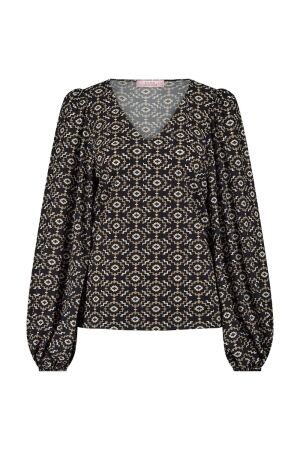 Studio Anneloes Studio Anneloes lesha mono top 12298 Blouse 2290 latte/black