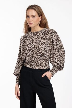 Studio Anneloes Studio Anneloes elske leopard top 12304 T-shirt Lange mouw 2290 latte/black