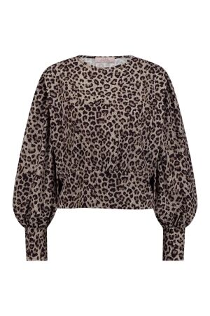 Studio Anneloes Studio Anneloes elske leopard top 12304 T-shirt Lange mouw 2290 latte/black