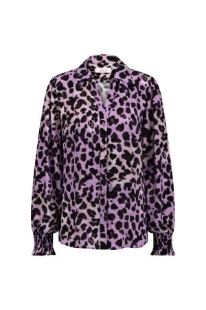 Studio Anneloes Studio Anneloes louisa satin animal blouse 12314 Blouse 5790 lila/black