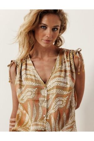 Tramontana Tramontana blouse summer safari c04-16-301 Blouse 099996 printbronze