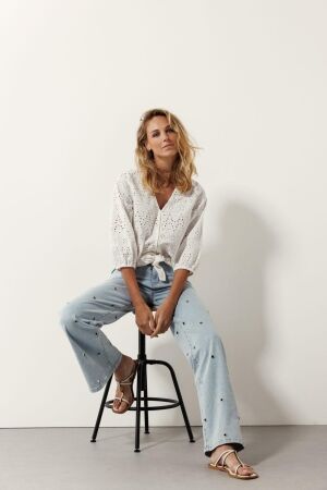 Tramontana Tramontana brodery blouse c07-16-301 Blouse 001100 offwhite