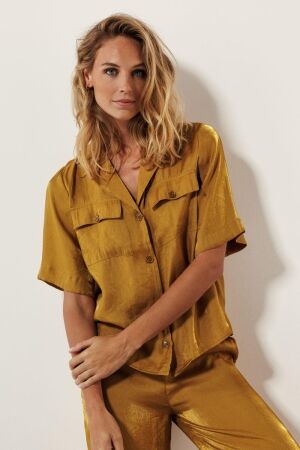 Tramontana Tramontana shimmer blouse c16-16-301 Blouse 002930 bronzemist