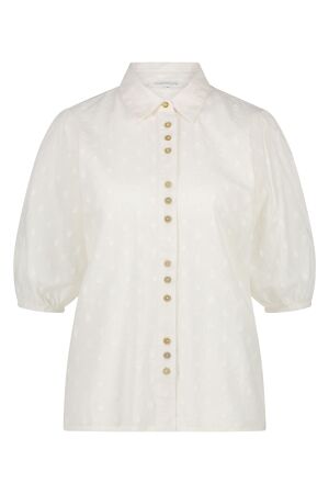 Tramontana Tramontana puff-sleeved blouse a07-16-301 Blouse 001100 offwhite