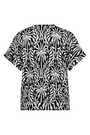 Tramontana Tramontana top black and white paradise k04-16-401 T-shirt Korte mouw 009998 printblacks