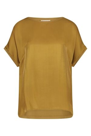 Tramontana Tramontana shimmer fabric mix top c16-16-401 T-shirt Korte mouw 002930 bronzemist