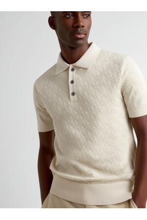 Petrol Petrol men knitwear polo m-1050-kwc206 Poloshirts 0112 seashell