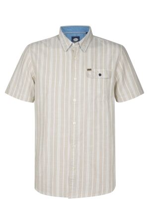 Petrol Petrol men shirt short sleeve aop m-1050-sis417 Overhemd 7130 light tan