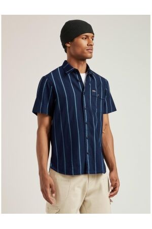 Petrol Petrol men shirt short sleeve aop m-1050-sis428 Overhemd 5079 dark indigo