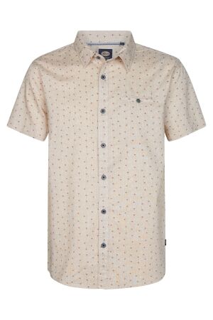 Petrol Petrol men shirt short sleeve aop m-1050-sis430 Overhemd 7130 light tan
