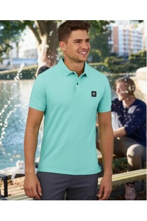 Petrol Petrol men polo short sleeve m-1050-pol945 Poloshirts 5180 aqua
