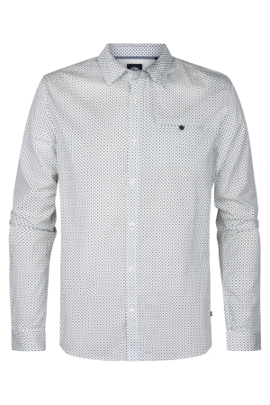 Petrol Petrol men shirt long sleeve aop m-1050-sil405 Overhemd 0006 chalk white