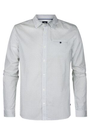 Petrol Petrol men shirt long sleeve aop m-1050-sil405 Overhemd 0006 chalk white