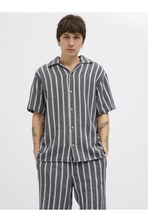 Jack & Jones Jack & Jones jorcoba stripe resort shirt ss sn Overhemd ocean cavern