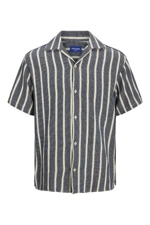 Jack & Jones Jack & Jones jorcoba stripe resort shirt ss sn Overhemd ocean cavern