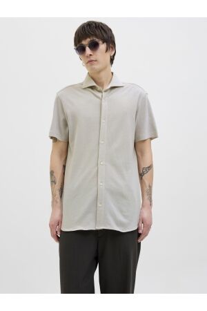 Jack & Jones Jack & Jones jprblalance pique s/s shirt smu Overhemd silver lining