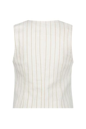 Red Button Red Button waistcoat cotton linen stripe srb4514 Gilets dark sand