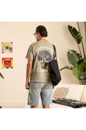 Quotrell Quotrell damson t-shirt th84964 Print T-shirts 1538 faded olive/white
