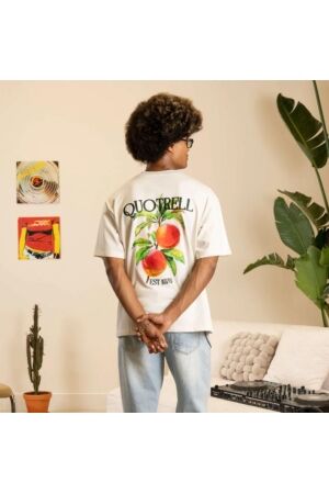 Quotrell Quotrell peaches t-shirt th42553 Print T-shirts 2946 off white/green