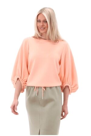 K-Design K-Design top ronde hals met speciale mouwen a712 T-shirt Lange mouw peach nectar