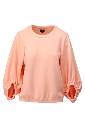 K-Design K-Design top ronde hals met speciale mouwen a712 T-shirt Lange mouw peach nectar