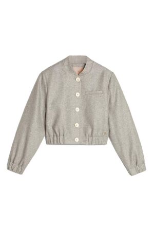 Josh V Josh V fabienne bomber jacket with lurex jv-2412-0302 Jackets 519 grey silver