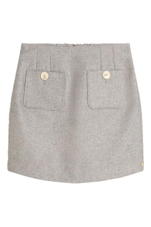 Josh V Josh V ellen fitted skirt with lurex jv-2412-0501 519 grey silver