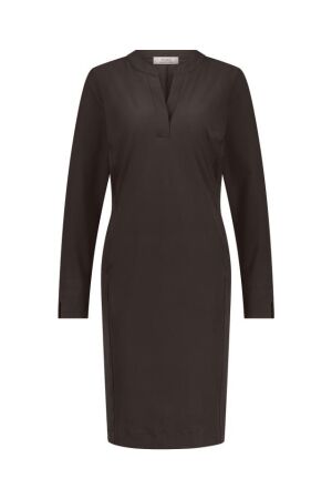 Studio Anneloes Studio Anneloes simplicity long sleeve dress 12483 Jurk 8700 espresso
