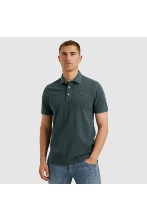 PME Legend PME Legend ppss2505850 pique garment dye tailwing badge Poloshirts 9076 dark slate