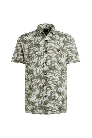 PME Legend PME Legend psis2505228 jersey pique print leaf Overhemd 7003 bright white