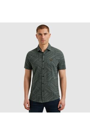PME Legend PME Legend psis2505229 jersey pique print drizzle Overhemd 9076 dark slate