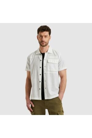 PME Legend PME Legend psis2505230 ctn/linen cargo freedom Overhemd 7003 bright white