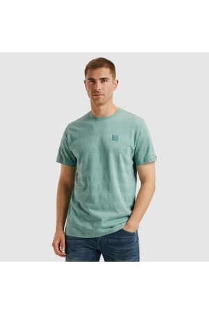 PME Legend PME Legend ptss2505573 jacquard stripes Print T-shirts 5149 cameo blue