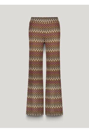 SUMMUM SUMMUM wide leg zig zag pant 4s2807-30698 Broek 120 multicolour