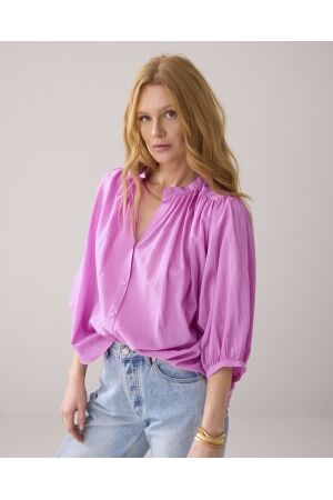 SUMMUM SUMMUM blouse wide cotton viscose 2s3316-12173 Blouse 557 cyclaam