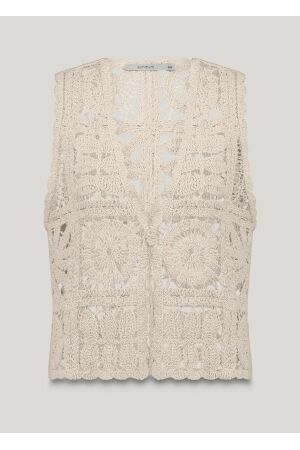 SUMMUM SUMMUM gilet flower crochet knit 7s7921-70021 Gilets 122 ivory