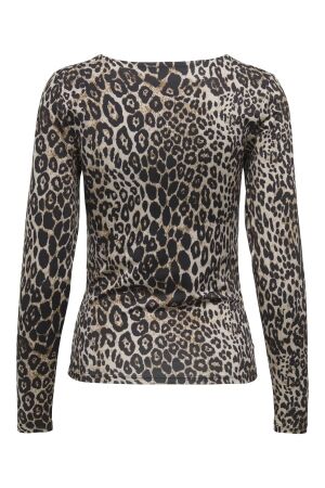 Only Only onllone aop l/s two way top jrs T-shirt Lange mouw cloud dancer