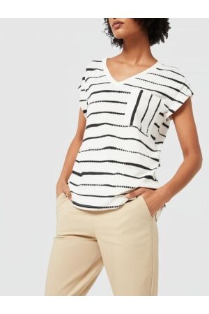 LADY DAY LADY DAY kat l21-505-2525 T-shirt Korte mouw painted stripe off white