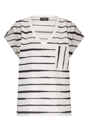 LADY DAY LADY DAY kat l21-505-2525 T-shirt Korte mouw painted stripe off white
