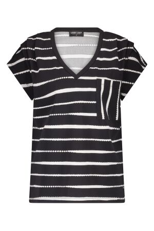 LADY DAY LADY DAY kat l21-506-2560 T-shirt Korte mouw painted stripe black
