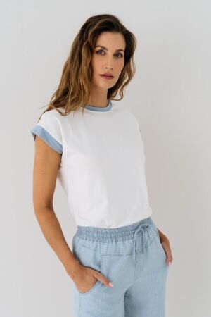 Maicazz Maicazz nonora su25.60.350 T-shirt Korte mouw offwhite-blue