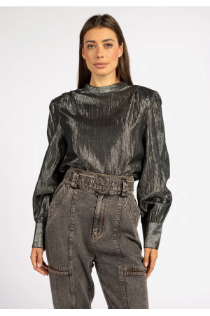 Aaiko Aaiko bobbi co 320 T-shirt Lange mouw 193901 dark grey