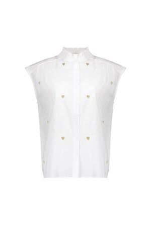 Geisha Geisha blouse lurex hearts 53341-81 Blouse 10 off-white/ gold