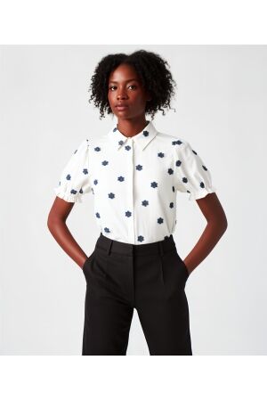 Geisha Geisha blouse 53463-20 Blouse 10 off-white/blue/green